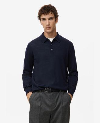 Men's Merino Wool Polo Sweater by MANGO