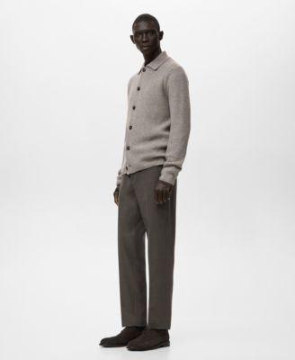 Men's Ribbed Knit Cardigan Sweater by MANGO