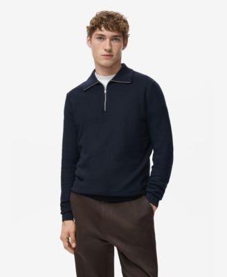 Men's Zipper Collar Microstructure Sweater by MANGO