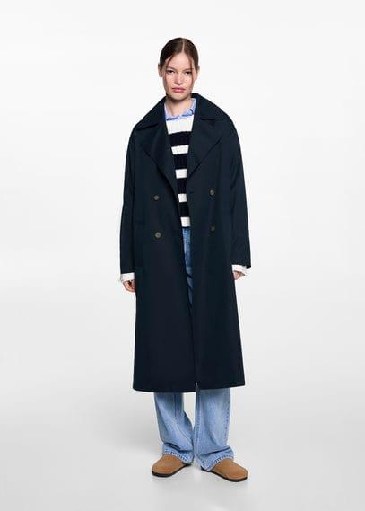 Classic trench coat with belt dark navy by MANGO TEEN