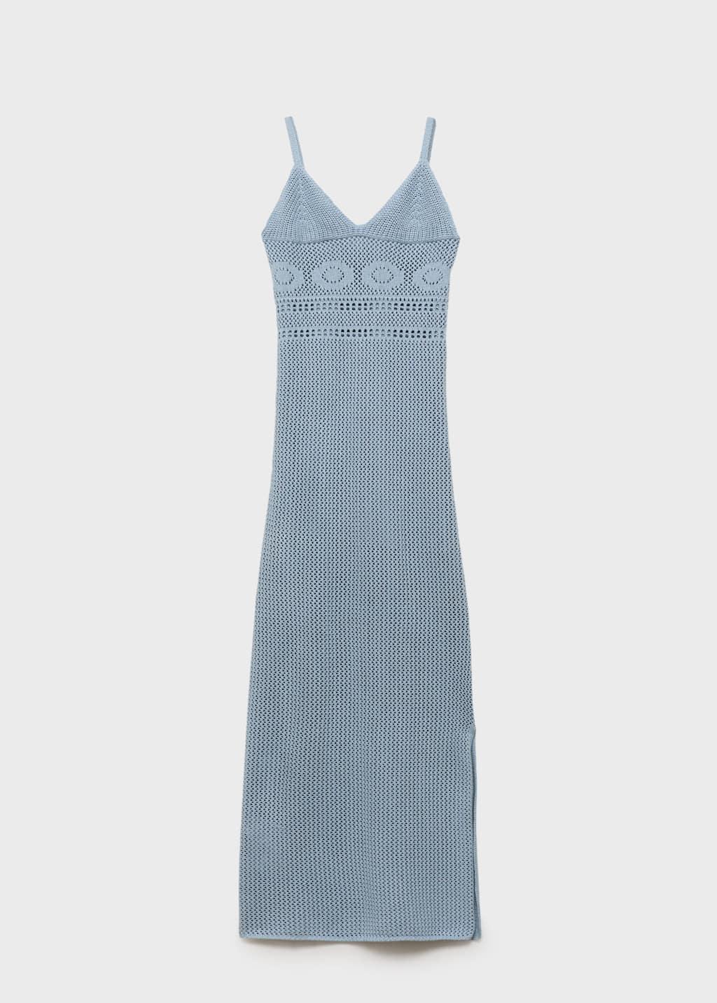 Crochet long dress sky blue by MANGO TEEN