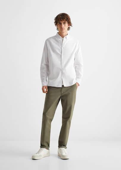 Oxford cotton shirt white by MANGO TEEN