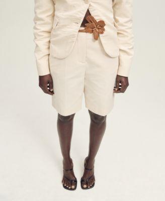 Women's Linen-Blend Suit Bermuda Shorts by MANGO