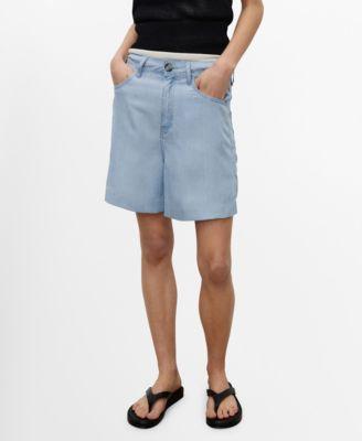 Women's Straight Lyocell Bermuda Shorts by MANGO