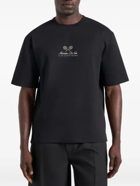 Aaron in black Club Saint-Tropez cotton T-shirt by MANIERE DE VOIR