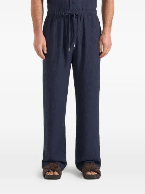 Addison in navy textured relaxed fit trousers by MANIERE DE VOIR