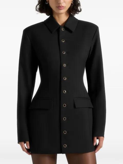 Amélie in black hourglass button up blazer dress by MANIERE DE VOIR