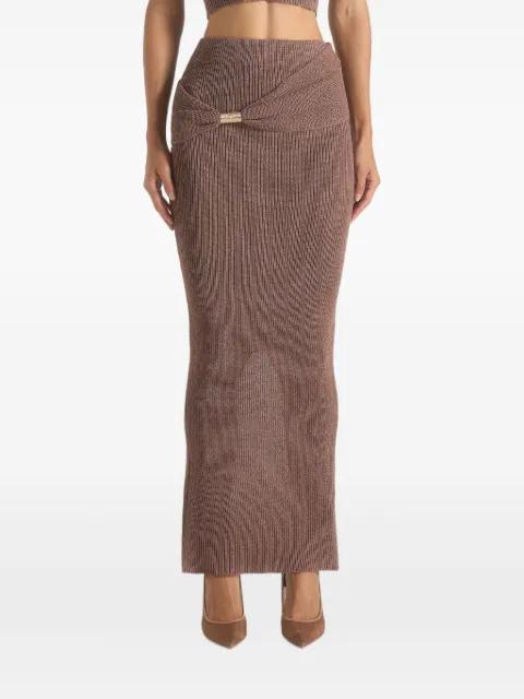 Amy asymmetric midaxi skirt with hardware detail by MANIERE DE VOIR