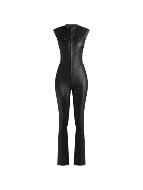Annette in black jumpsuit by MANIERE DE VOIR