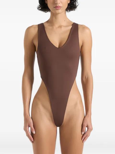 BS001 V-Neck bodysuit by MANIERE DE VOIR