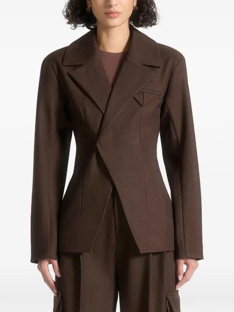 Beatrice tailored-contour brown blazer by MANIERE DE VOIR Beatrice tailored-contour brown blazer by MANIERE DE VOIR
