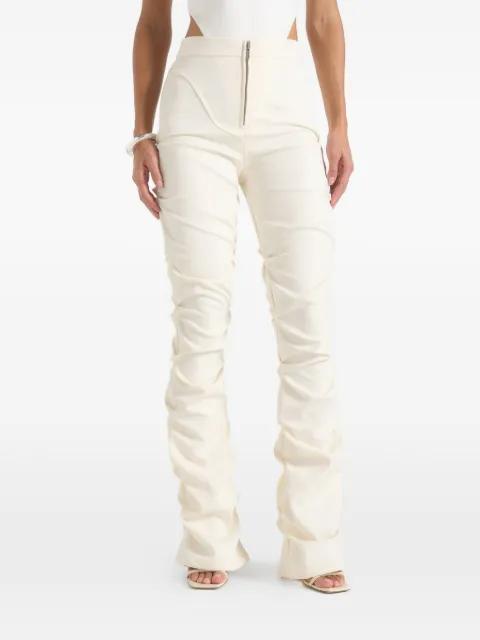 Caroline ruched-detail trousers by MANIERE DE VOIR