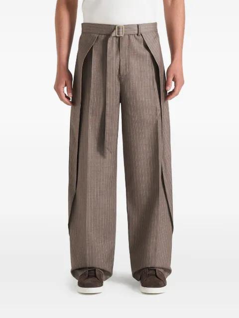 Charles wide fit wrap leg tailored pants by MANIERE DE VOIR