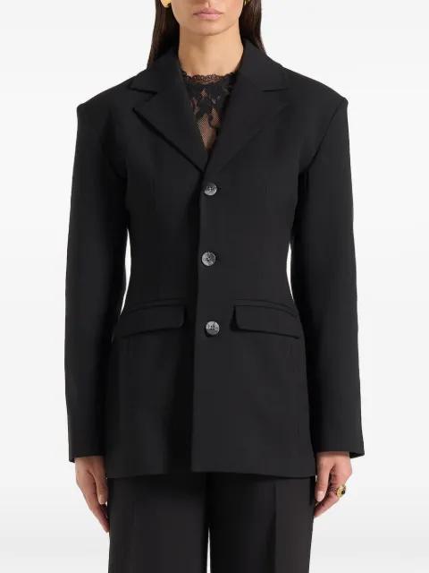 Claire marble-button wide-shoulder blazer by MANIERE DE VOIR