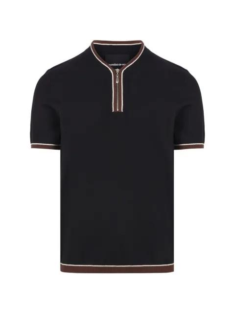 Clement crew neck zip polo shirt by MANIERE DE VOIR