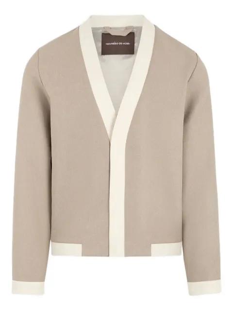 Clovis tailored cardigan  with contrast placket by MANIERE DE VOIR