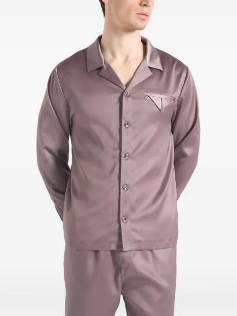 Constant in taupe satin overshirt by MANIERE DE VOIR