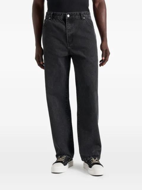 DN002 in black relaxed fit denim jeans by MANIERE DE VOIR