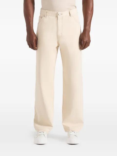 DN002 in cream relaxed fit jeans by MANIERE DE VOIR