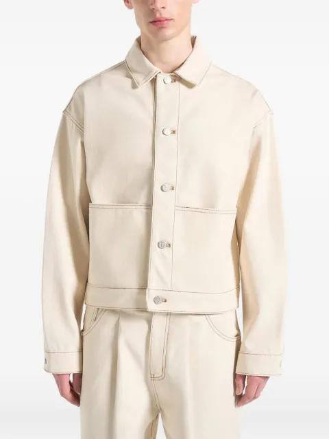 Damien back-pleat cream denim jacket by MANIERE DE VOIR