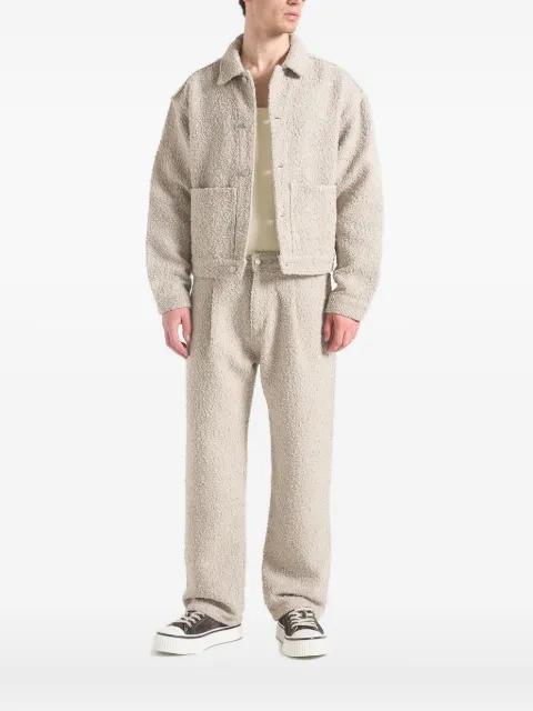 Damien bouclé back-pleat shirt jacket by MANIERE DE VOIR