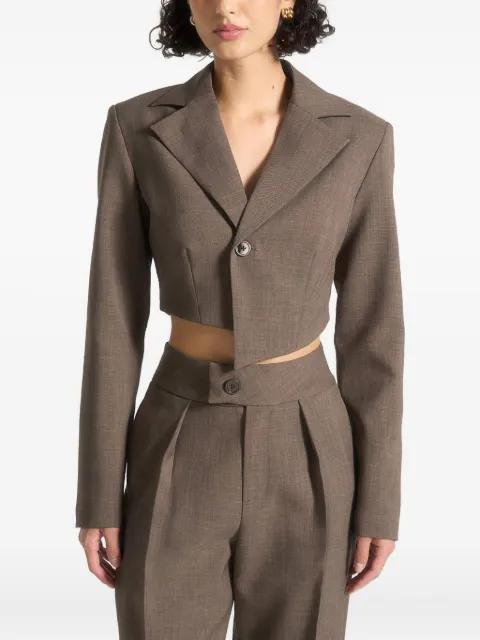 Dina asymmetric tailored cropped blazer by MANIERE DE VOIR
