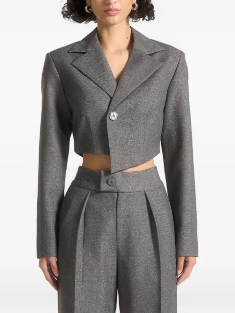 Dina asymmetric tailored cropped blazer by MANIERE DE VOIR