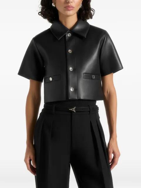 Dory in black cropped shirt by MANIERE DE VOIR