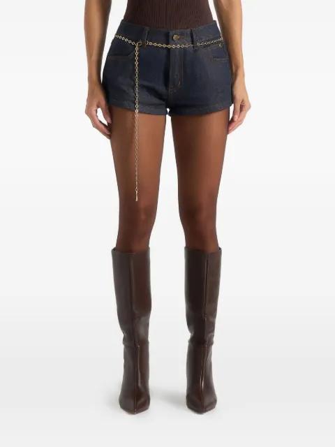 Elina denim mini shorts with chain by MANIERE DE VOIR