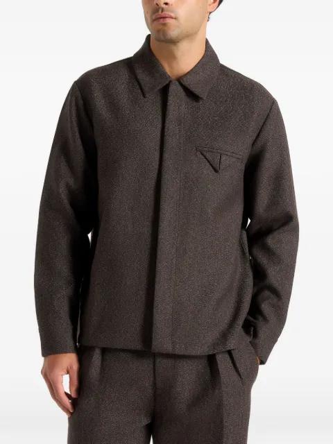 Elliot mélange-effect brown tailored shirt by MANIERE DE VOIR