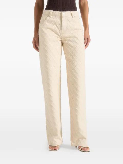 Elyssa diamond stitch denim jeans by MANIERE DE VOIR
