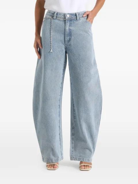 Enora barrel-leg chain-belt jeans by MANIERE DE VOIR