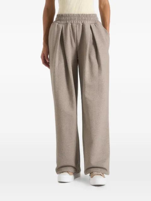 Fanny in taupe straight-leg box pleat joggers by MANIERE DE VOIR