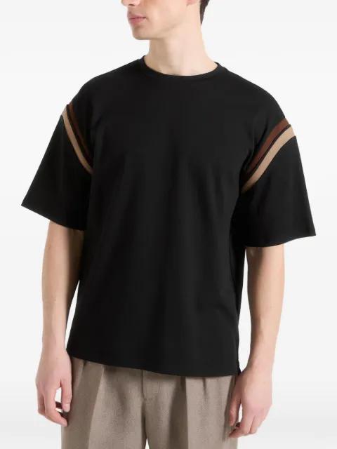 Georges in black/taupe varsity cotton  T-shirt by MANIERE DE VOIR