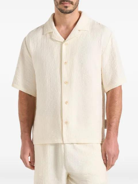 Harley in cream textured revere shirt by MANIERE DE VOIR