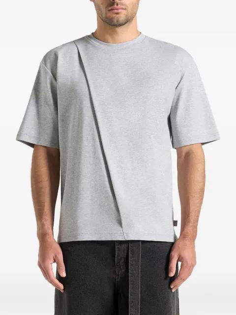 Hugo in grey relaxed-fit cotton T-shirt with pleat by MANIERE DE VOIR