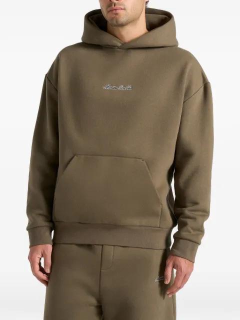 JS001 in olive Signature relaxed-fit hoodie by MANIERE DE VOIR