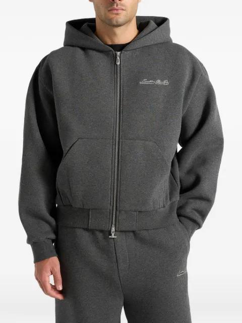 JS002 Signature relaxed fit zip hoodie by MANIERE DE VOIR