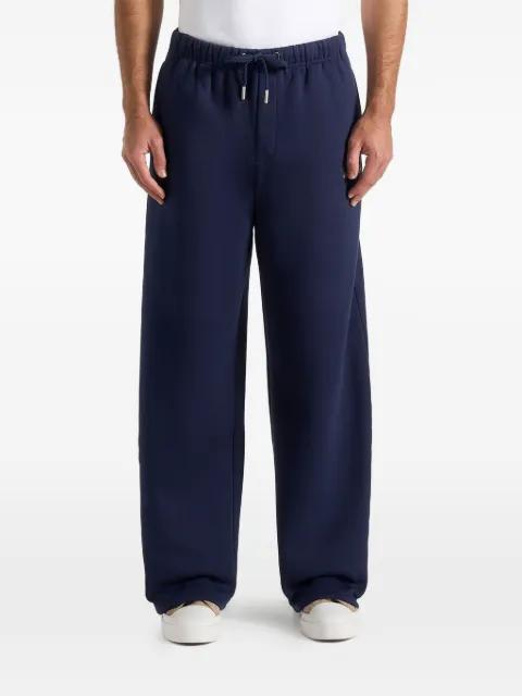 JS003 in navy signature wide leg joggers by MANIERE DE VOIR
