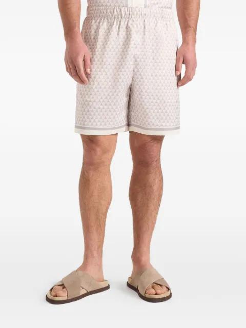 Jordan Eiffel monogram satin-finish shorts by MANIERE DE VOIR