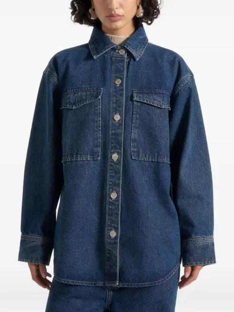 Joy in indigo oversized denim shirt by MANIERE DE VOIR