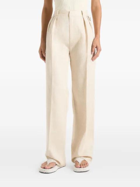 Julie linen pleat natural trousers by MANIERE DE VOIR