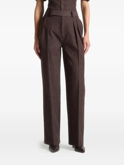 Julie pinstripe twin pleat tailored pants by MANIERE DE VOIR