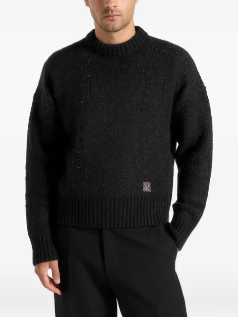 Kamil art-slogan brushed-wool knit sweater by MANIERE DE VOIR