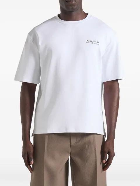 Kian in white Circuit De Monaco cotton T-shirt by MANIERE DE VOIR