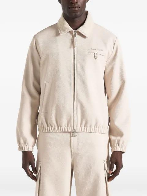 Kilian ribbed-collar twill jacket by MANIERE DE VOIR