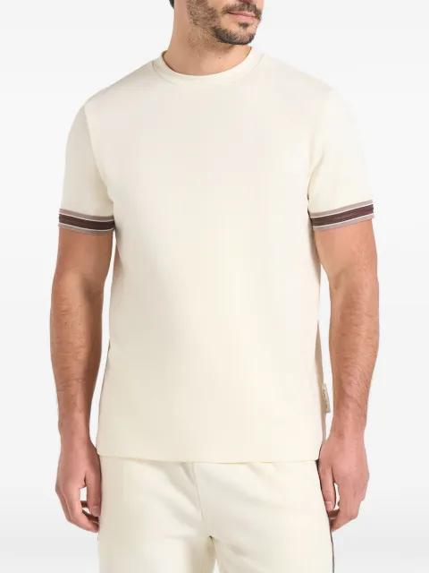 Layton in cream taped cotton T-shirt by MANIERE DE VOIR