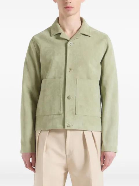 Michel suede-effect jacket with revere collar by MANIERE DE VOIR
