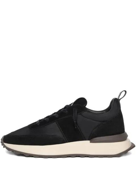 Monaco in black suede and nylon runner sneakers by MANIERE DE VOIR