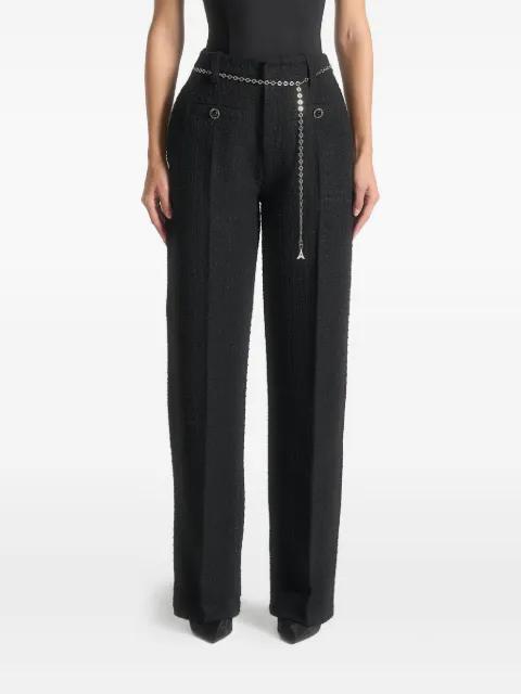 Nathalie tweed pants with belt by MANIERE DE VOIR